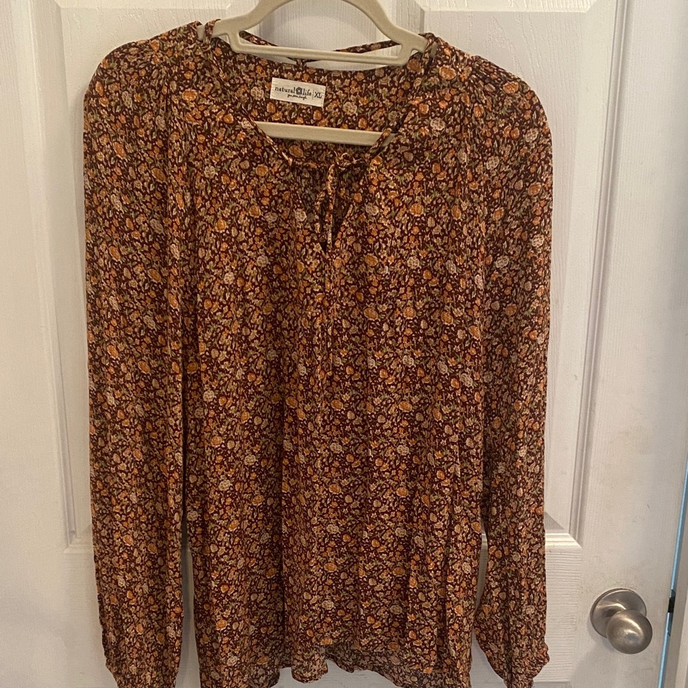 Natural Life flower fall blouse